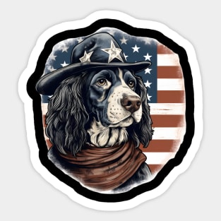 Patriotic English Springer Spaniel Sticker